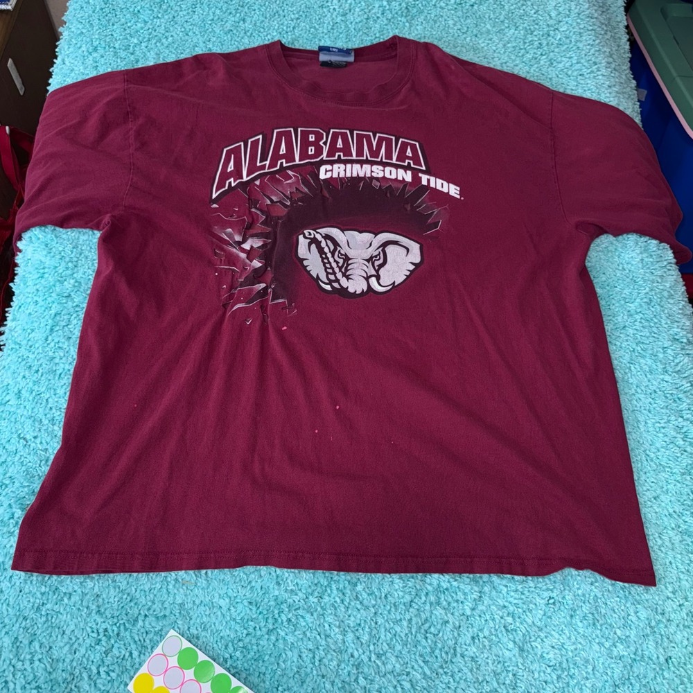 Alabama Crimson Tide vintage 3D NCAA Football Graphic T Shirt Men's 2XL‎ Varsity
